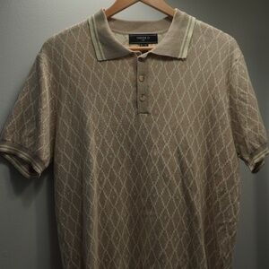 Sweater-Knit Lattice Polo Shirt